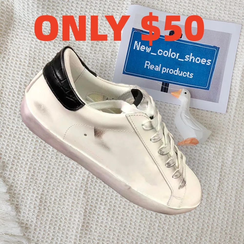 Designer Star Shoes Classic Customers golden Italy Low Couple Sneakers gooseity Sequin White Do-old Dirty silver blue pink green sneakers flat Sport Shoes