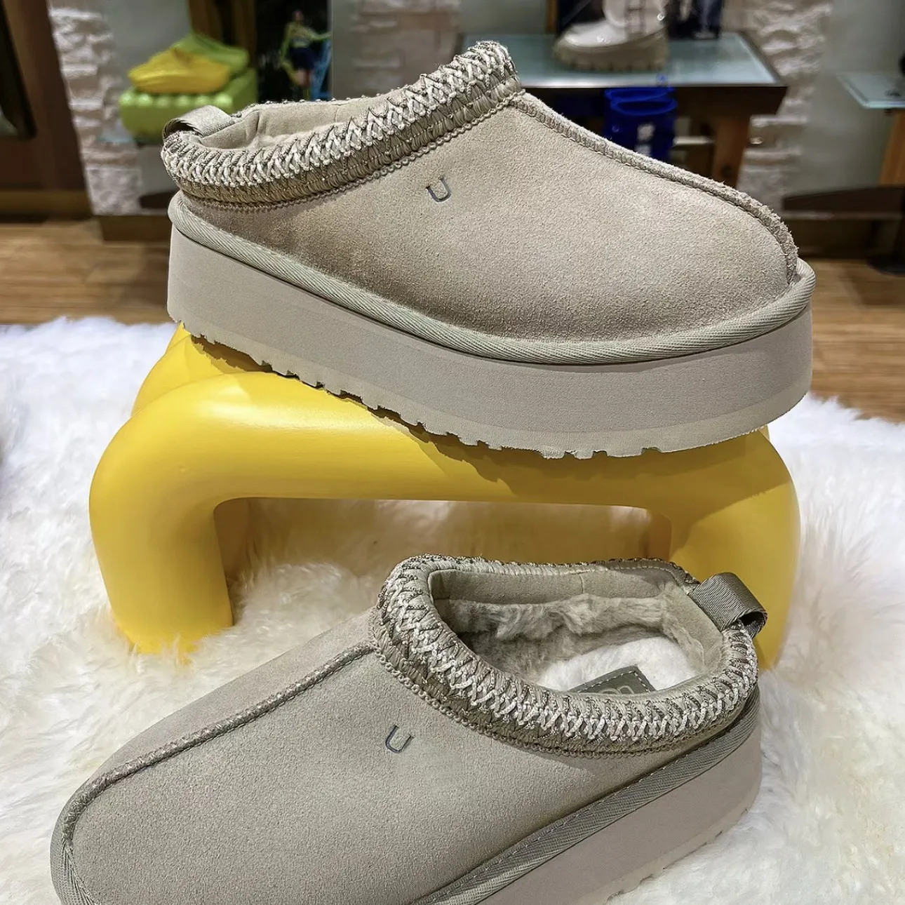 Tazz Mustard Seed Platform Ultra Mini Best Snow Boots Tasman Slippers ...