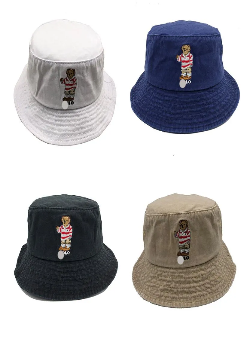 hat Red Stripe Embroidery Bear Men039s Hat Bucket Khaki Outdoor Vintage Cap New With Tag Whole5449405