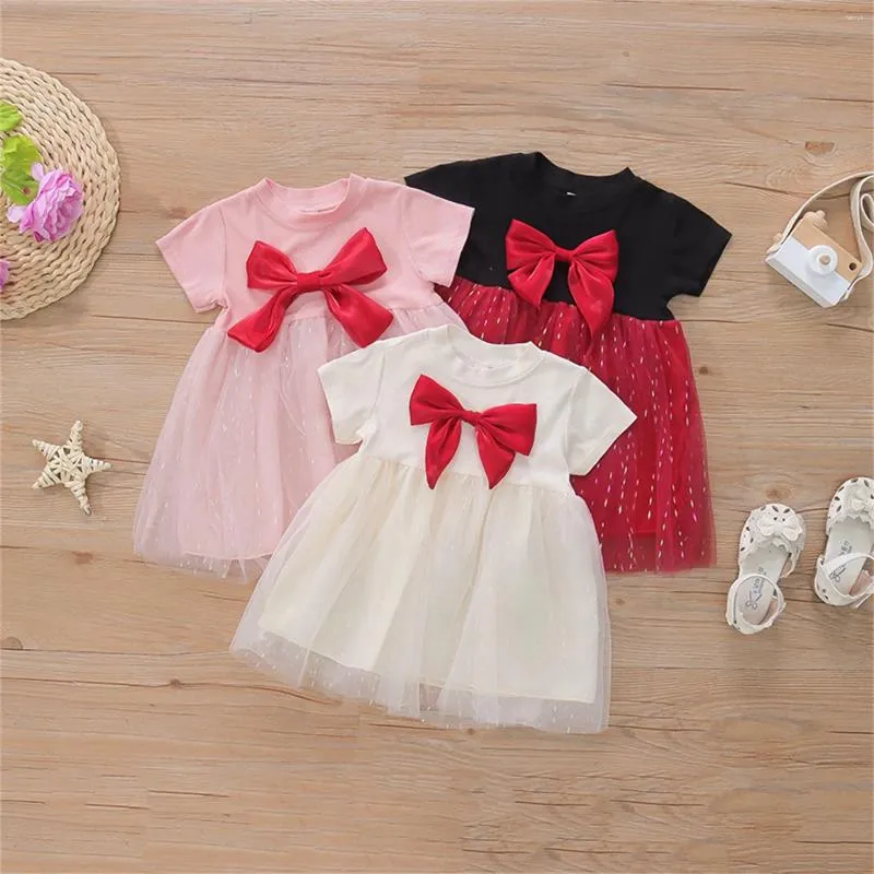 Mädchen Kleider Kleinkind Baby Kleidung Prinzessin Kleid Kurzarm Infant Süße Mode Sommer Mesh Tüll