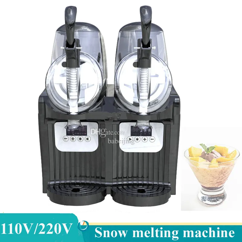 Dwa zbiornik maszynowy elektryczne topnienie śniegowe komercyjne koktajle granita maszyna lodowa lodowa maszyna do zimnego napoju maszyna