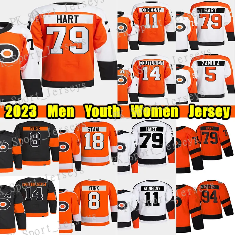 #79 Carter Hart Reverse Retro Hockey Jersey #14 Sean Couturier Travis Konecny ​​Bobby Brink Tippett Joel Farabee Eric Lindros Bobby Clarke Custom Men Youth Women Jerseys