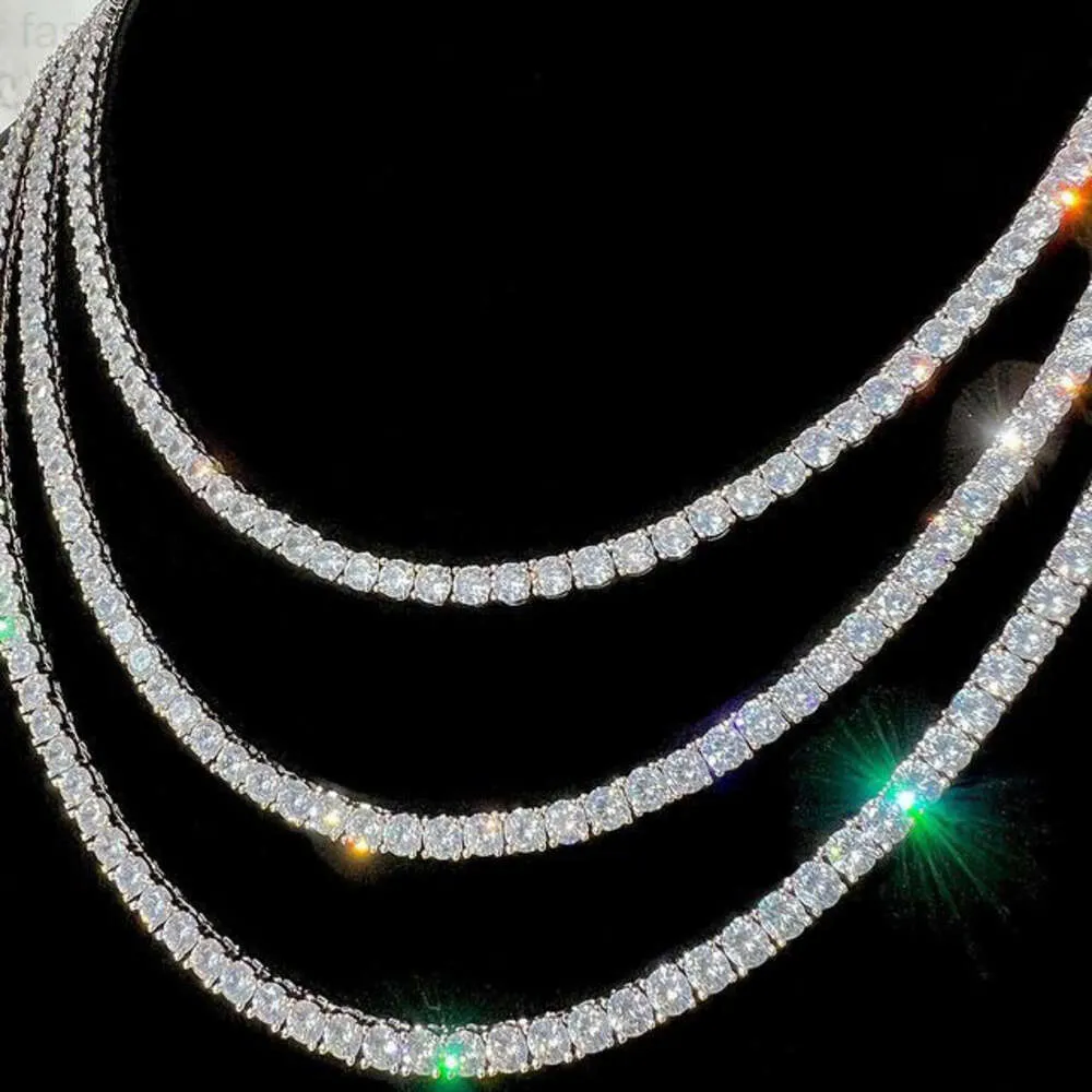 Niet-aantastende waterdichte sieraden PVD verguld roestvrij staal VVS Moissanite diamant klassieke tennisarmband ketting