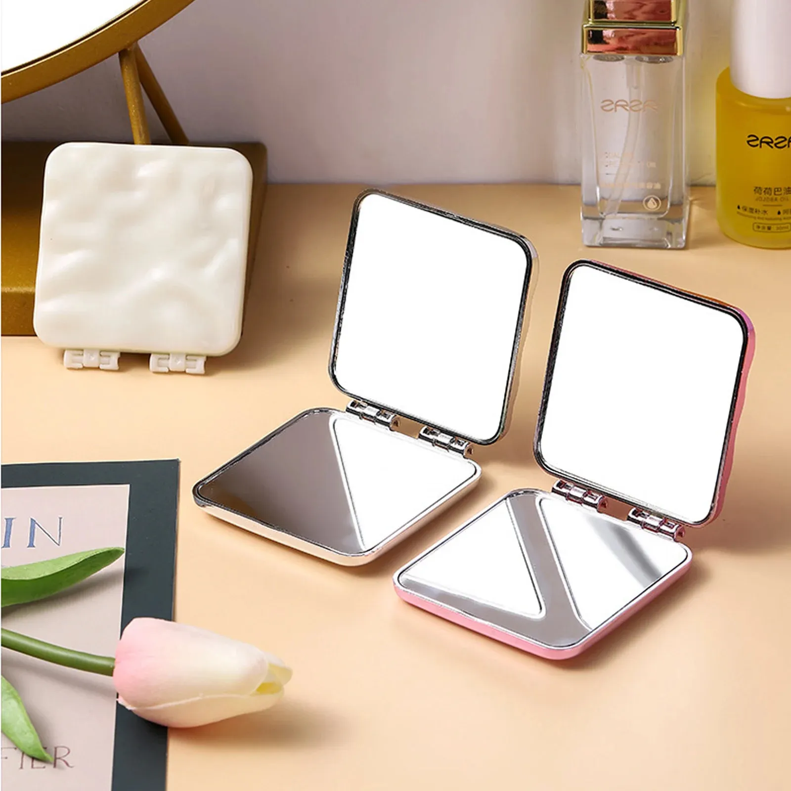 Compact Square Mirror, Foldable Makeup Mirror, Mini Handheld Mirror ...