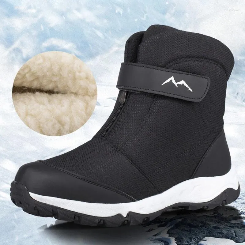 Bottes chaussures homme hiver hommes haut de gamme résistant à l'eau coton Plus velours chaud Couple neige nord-est extérieur décontracté