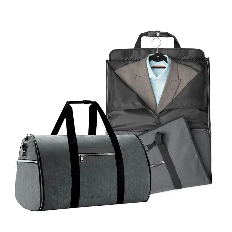 Plunjezakken Converteerbare kledingtas met schouderriem Handbagage voor heren Dames 2 in 1 hangende koffer Pak reistassen 231019