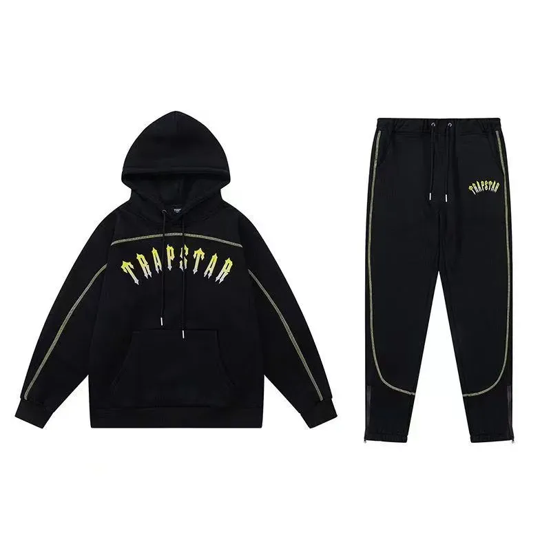 Trapstar 2024 Tracksuit Set Mens Gold Embroidery Black Paneled Hoodie Jogger Pants From Haoyunlai0606 Vendor 48.97 DHgate.Com