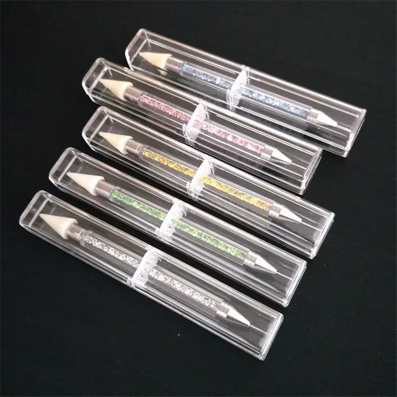 Double-end Nail Dotting Pen Crystal Beads Handle Rhinestone Studs Picker Wax Pencil Manicure Nail Art Tools