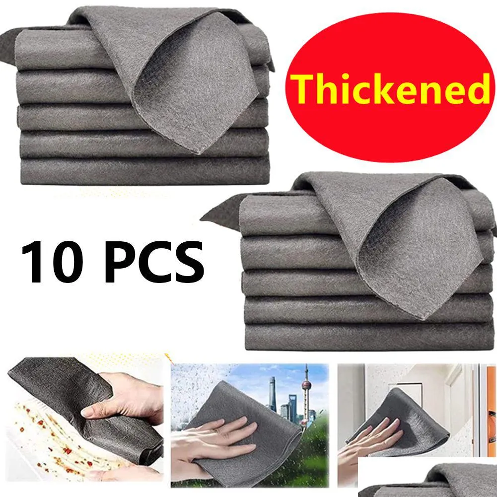 3/5/10 Stuks Auto Verdikte Magic Reinigingsdoekje Herbruikbare Microfiber Waslappen Glas Veeg Handdoek Voor keuken Spiegels Windows Drop Deli