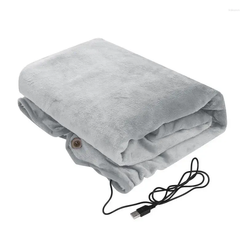 Одеяла Перезаряжаемое одеяло с подогревом для путешествий 5 В Можно стирать в машине Уютное мягкое фланелевое одеяло Пригодно для носки USB Электрический
