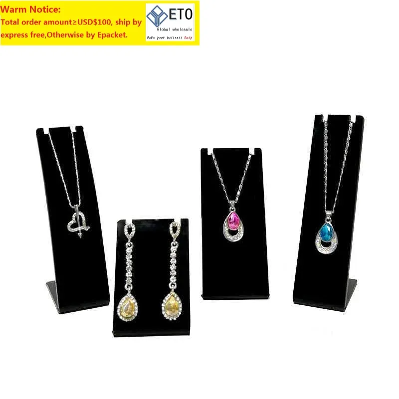 Présentoir de bijoux en acrylique pour colliers, boucles d'oreilles, pendentifs, étagère d'exposition de bijoux, blanc, noir, transparent, support en forme de l, ZZ