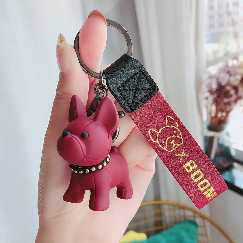 Resin Method Fadou Dog Keychain Pendant Female Exquisite and Cute Bookbag Pendant INS Male and Female Small Jewelry