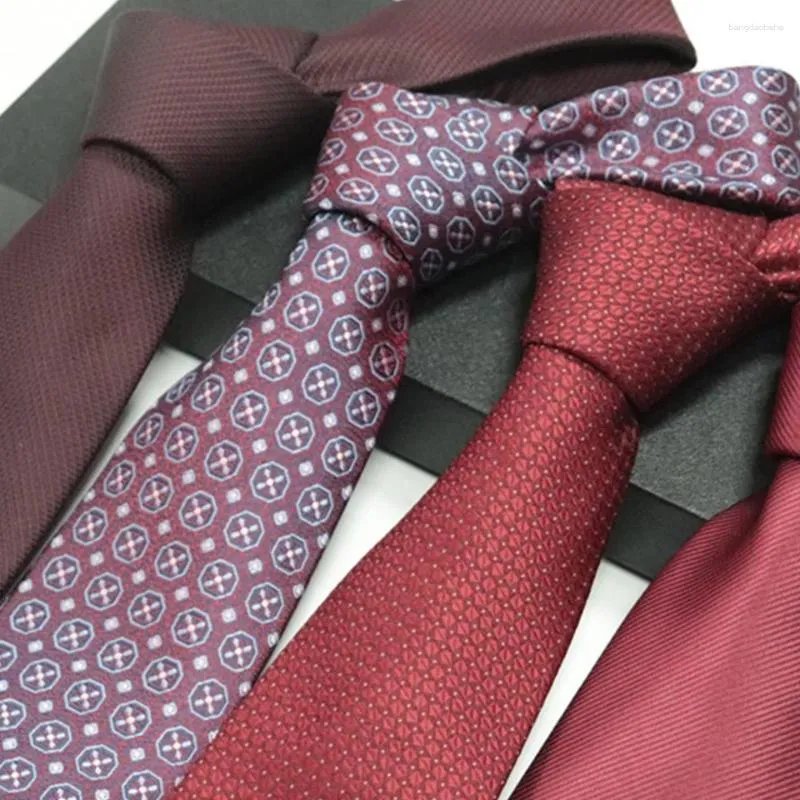 Bow Ties Autumn High Quality Business Red Men's Tie Office Meeting Exclusive Luxury Designer Work Clothes Wedding Gift
