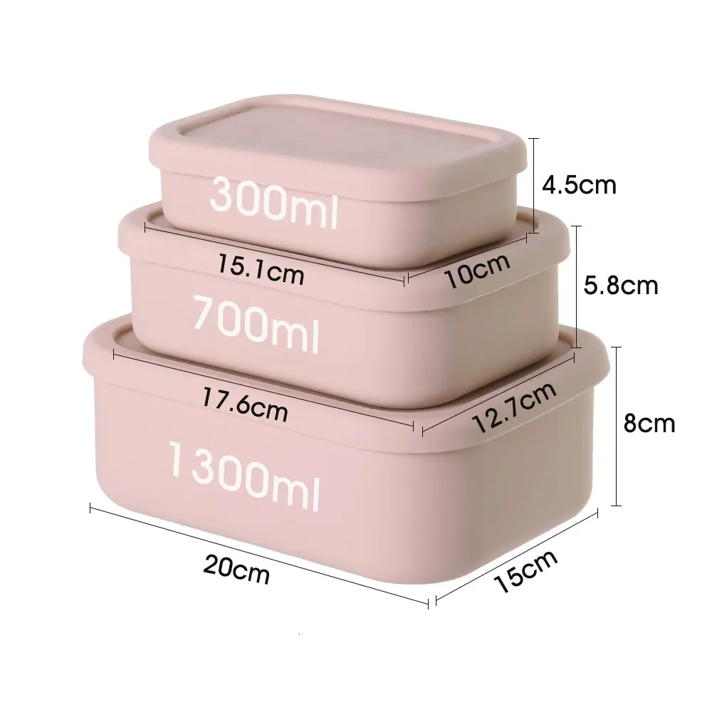 Silicone Food Storage Container with Lids Reusable Airtight Lunch Bento  Boxes for Adults Kids Freezer Camping Snack Container
