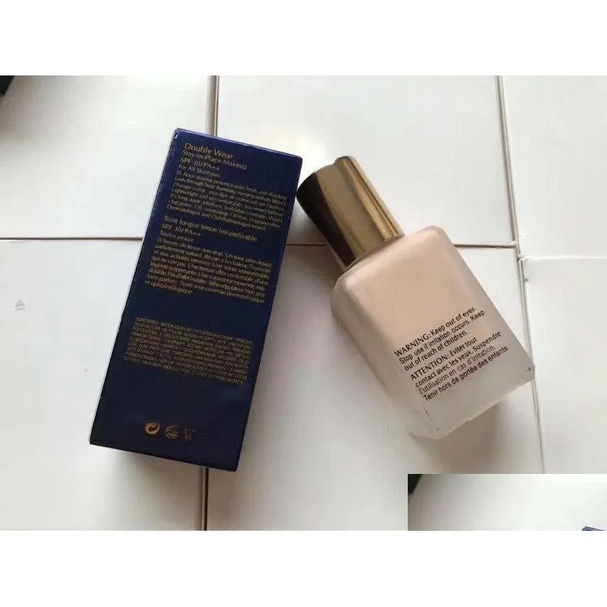 Жидкая основа для макияжа Double Wear Foundation Liquid, 2 цвета, не снимающиеся на месте, 30 мл крем-консилер и натуральная стойкая доставка в виде капель