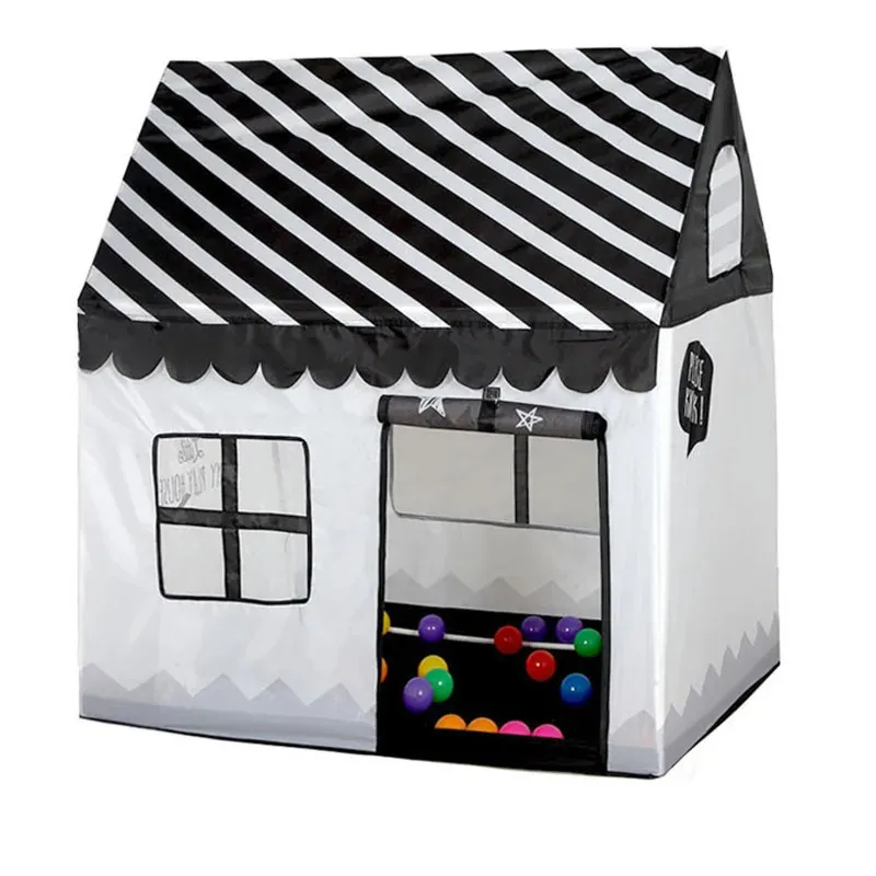 Tentes jouets Enfants jouent jouet tente Portable pliable piscine à balles fosse intérieure extérieure Simulation maison noir et blanc tente cadeaux jouets pour enfants 231019