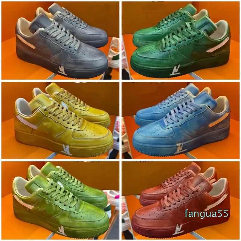 2023-Designer sneaker trainer sapatos casuais denim lona couro branco verde vermelho azul carta sobreposições plataforma de moda homens mulheres tênis