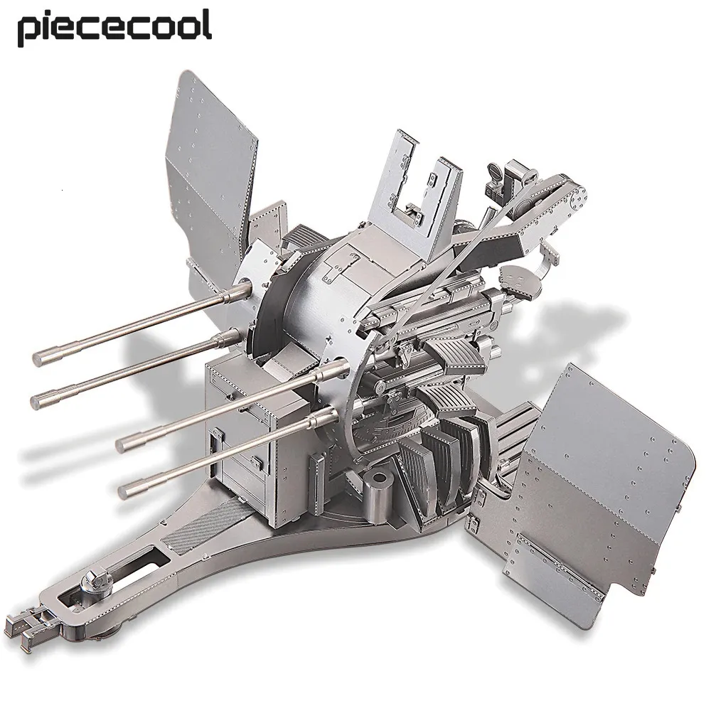 Acessórios de casa de boneca Piececool 3D Metal Puzzle 20MM Flakvierling 38 Modelo Kits de construção Brinquedos para adolescentes Conjunto DIY para presentes de aniversário adultos 231019