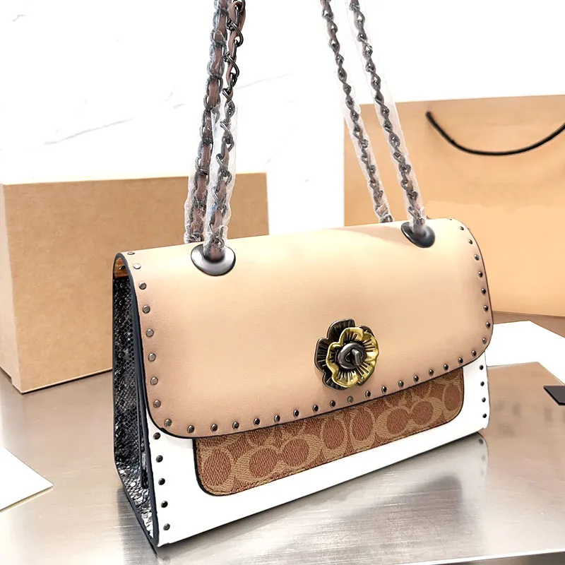 Fashion Designer bag New original cowhide quality all-match artifact gold leather soft size 26X18cm counter gift box packaging