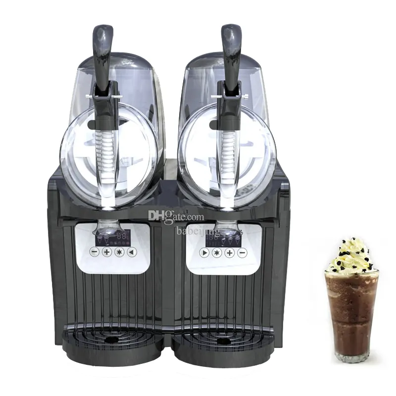 220 فولت 2 دبابة Slush Make Machine Electric Automatic Sand Ice Tea Juice Making Machine Adustric