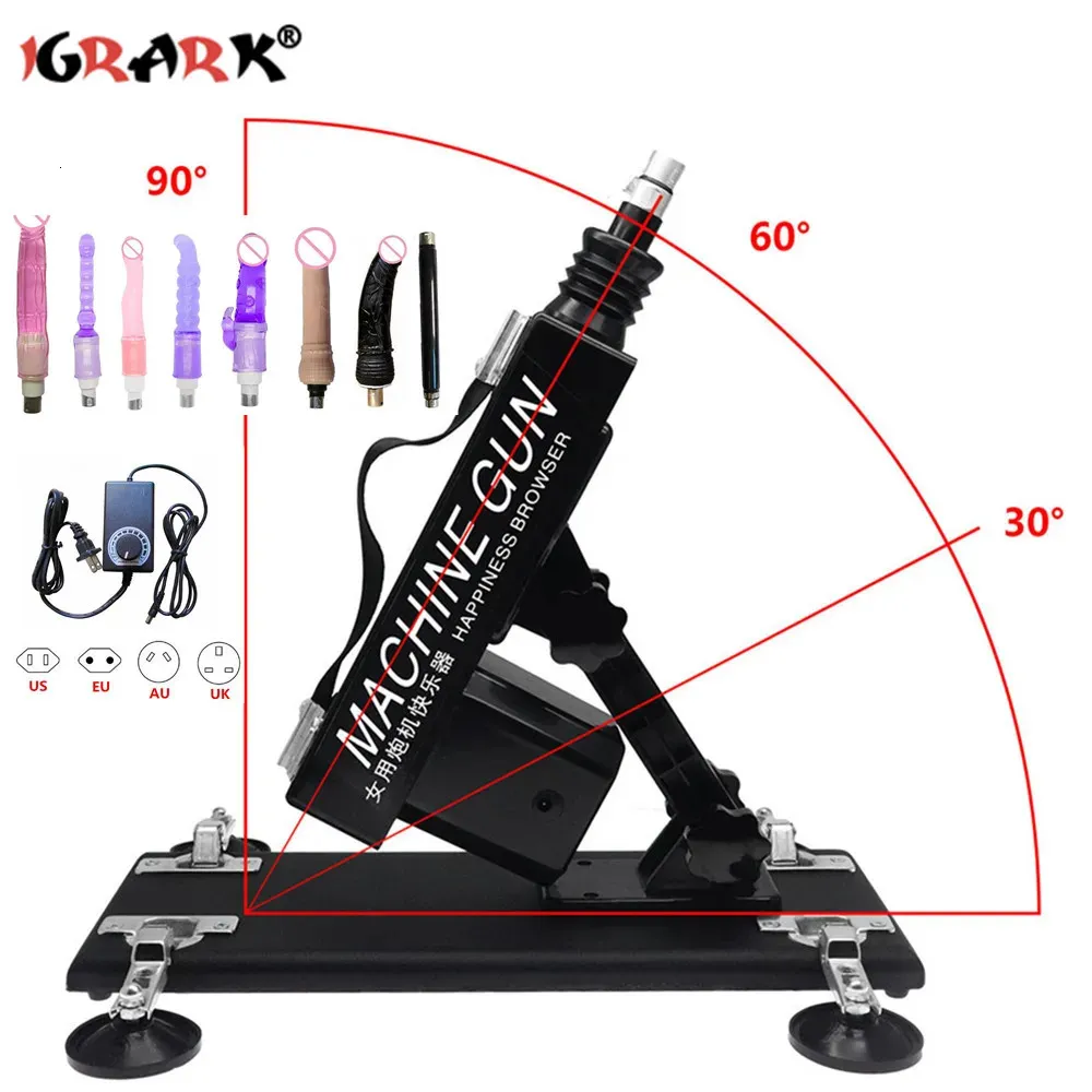 Вибраторы Сильный мотор Автоматический вибартор Секс-машина с насадками для фаллоимитатора Регулируемый пистолет Любовные игрушки для мужчин и женщин Игра для взрослых 231018