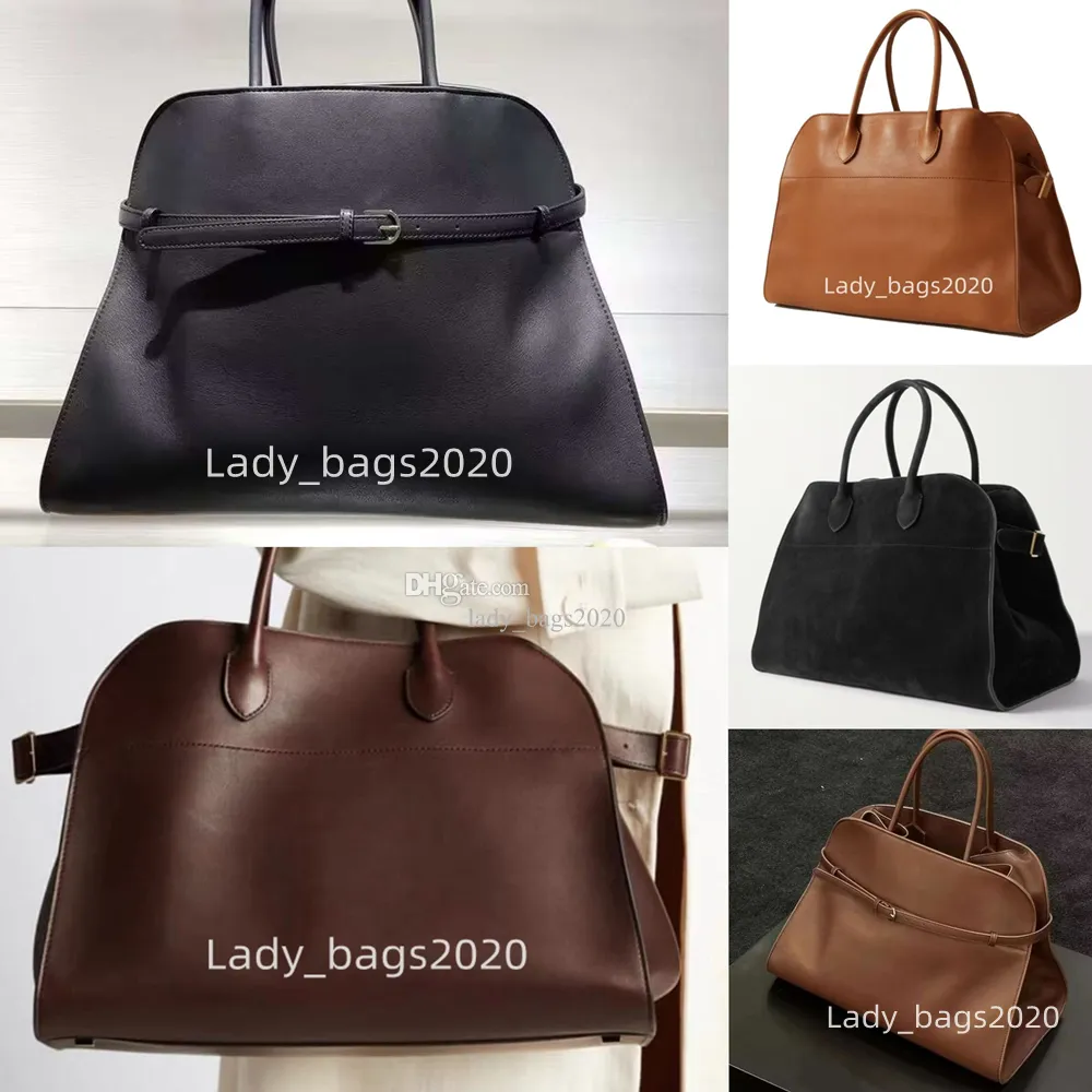 The Row Bag Margaux 15 Totes duża pojemność margua torebka skórzana marguax 17 luksusowe kobiety designerskie torby na płaskie paski na ramię