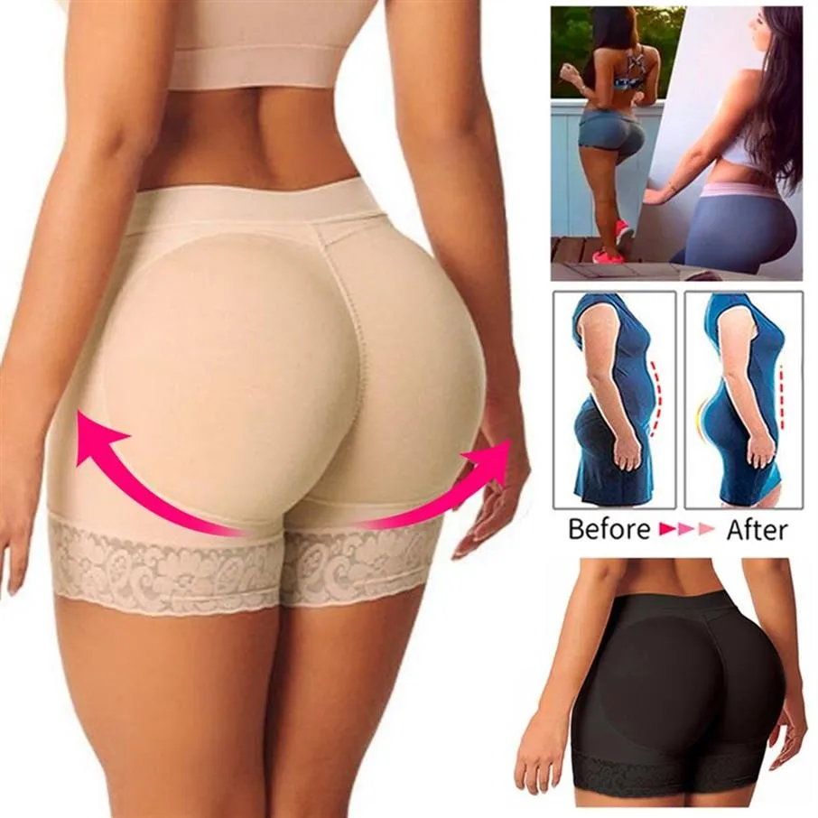 Mujeres Botín Acolchado Control Panty Levantador de glúteos y potenciador de cadera Boyshorts sin costuras Ropa interior Transpirable Push Up Fake Big Ass Butt Bo227u