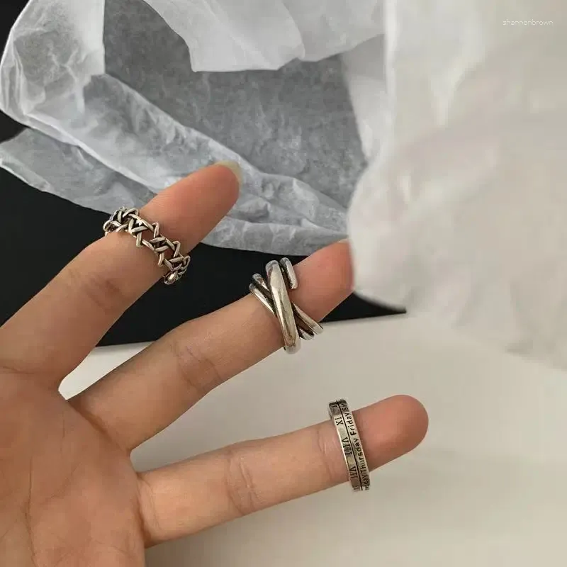 Cluster Ringe Punk Metall Geometrie Kreisförmige Set Öffnung Zeigefinger Zubehör Schnalle Gelenk Schwanz Ring Für Frauen Schmuck Geschenke