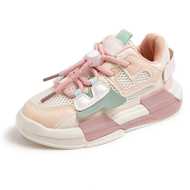 Scarpe basse Primavera Bambini Ragazza Rosa Scarpe Autunno Mesh Traspirante Sneakers per bambini per 5-18 anni Ragazzo Leggero Scarpe da corsa Walking Soft 231019