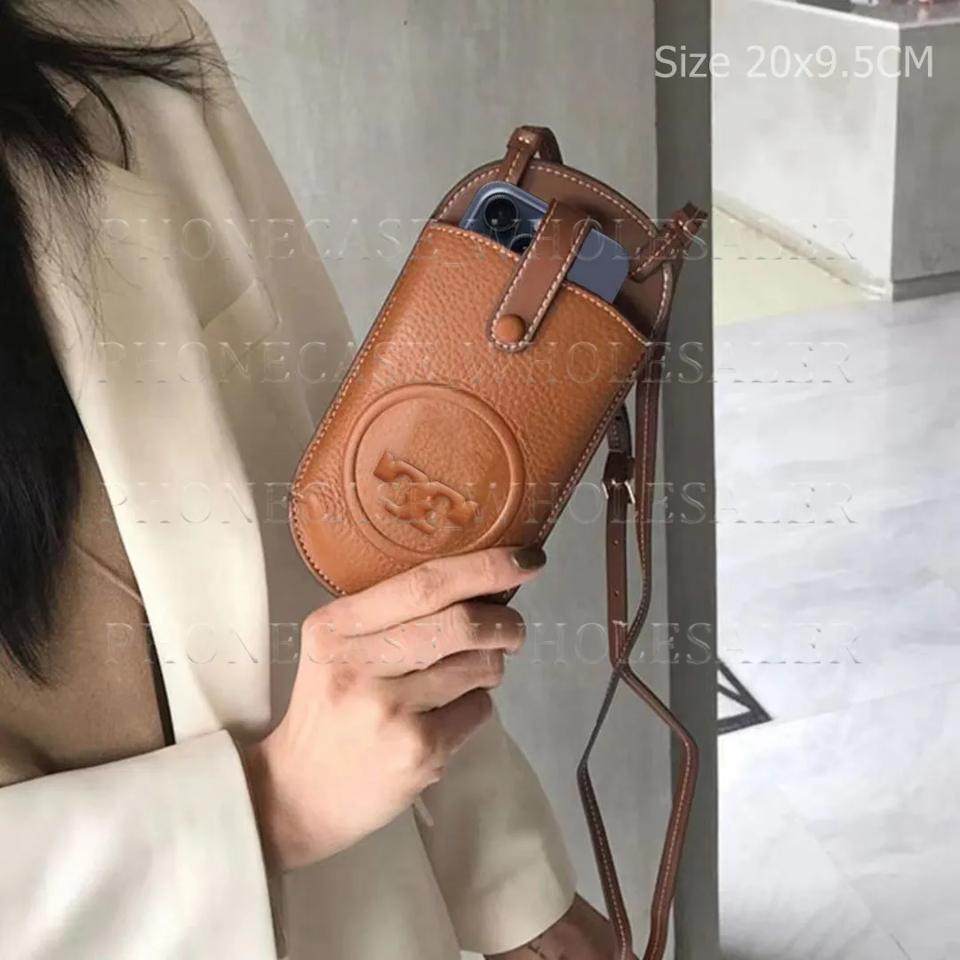 Vackra crossbody väskor Telefonfodral First Class äkta läder iPhone 15 14 13 12 11 16 17 18 Pro Max X Xs Max Samsung S20 S21 S22 S23 S24 S25 S26 Plus Ultra Luxury Bag