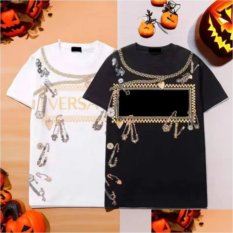 T-shirts voor heren, casual en damesmode, monogramprint, korte mouw, Halloween-kerstcadeau-T-shirt, luxe grote maten hip H Dhhp5