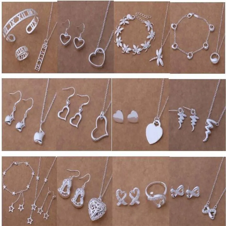with tracking number New Fashion women's charming jewelry 925 silver 12 mix jewelry set 1460261b