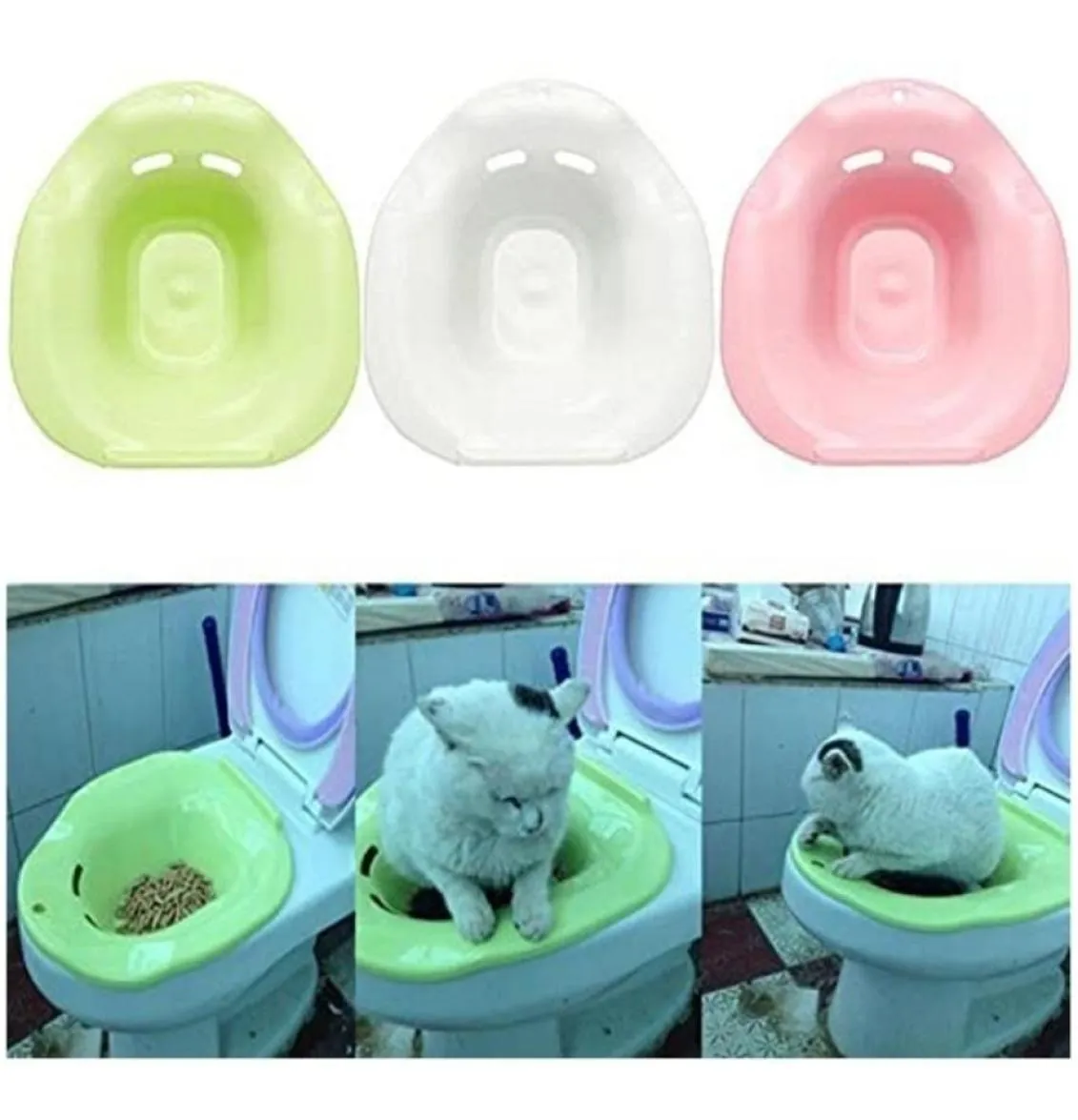 Outros suprimentos para gatos HIMISS Kit de treinamento de banheiro para animais de estimação Sistema de limpeza Bandeja colorida Potty Urinal 2211083652704