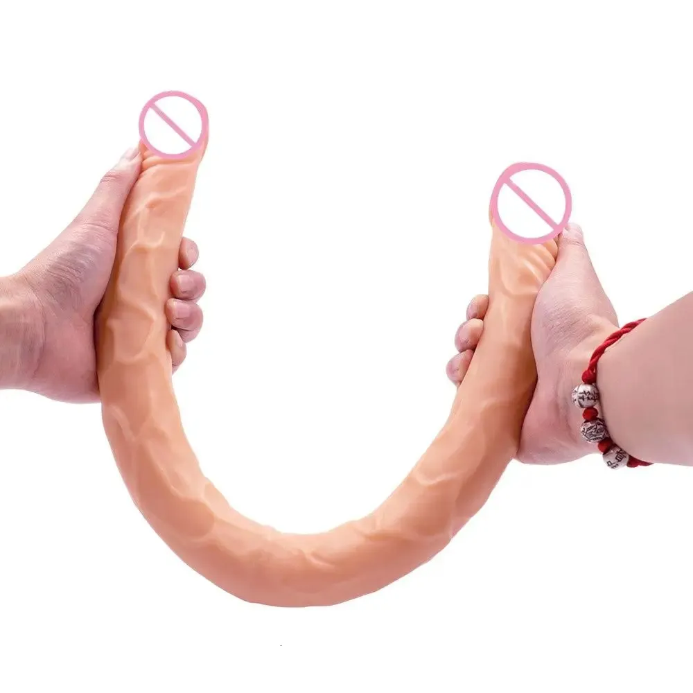 Wibratory L 55 cm 2156 cali Super długie dildo dla lesbijskiego podwójnego penisa Produkty Sex Products Dildo Długę zabawki 231018