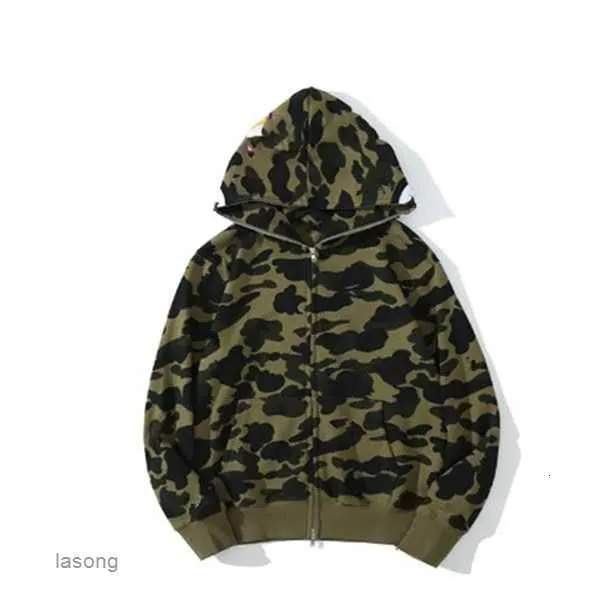 Designer Mens Hoodie Full Zip Up Shark Hoodies Woman Camouflage Jacket Hoody Hooded Sweatshirt Man Womens Sweater Long Sleeve Bapes Tech Fleece Cardiganqf2g