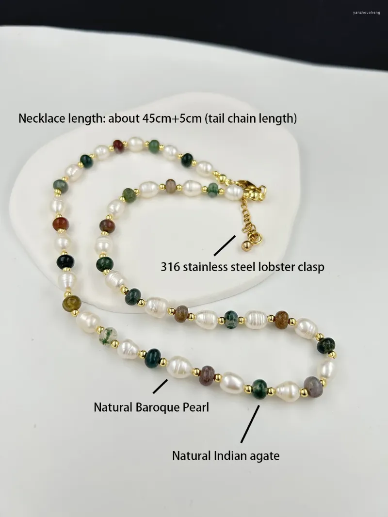 Ketten Damen Einzigartiges Design aus natürlichen Süßwasserperlen Halskette Farbe Achat Perlen Schlüsselbein Mode Charm Schmuck 2023 Geschenk