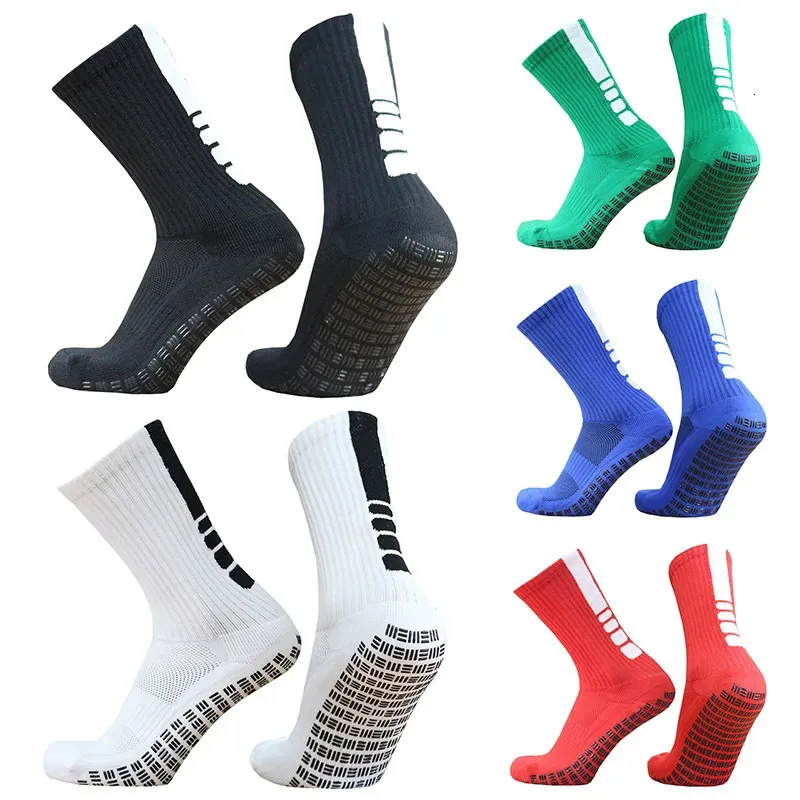 6PC Sports Socks New Anti Slip Soccer Men Vertical Stripes Dots Three Bars Grip Football 231020