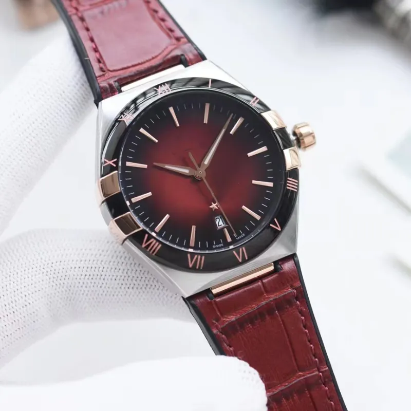 Omega Five Generation Constellation Sapphire Automatisk herr Casual Business Watch Valfri rörelse 316L Stålfodral Fina utförande Tre grader av vattenreser