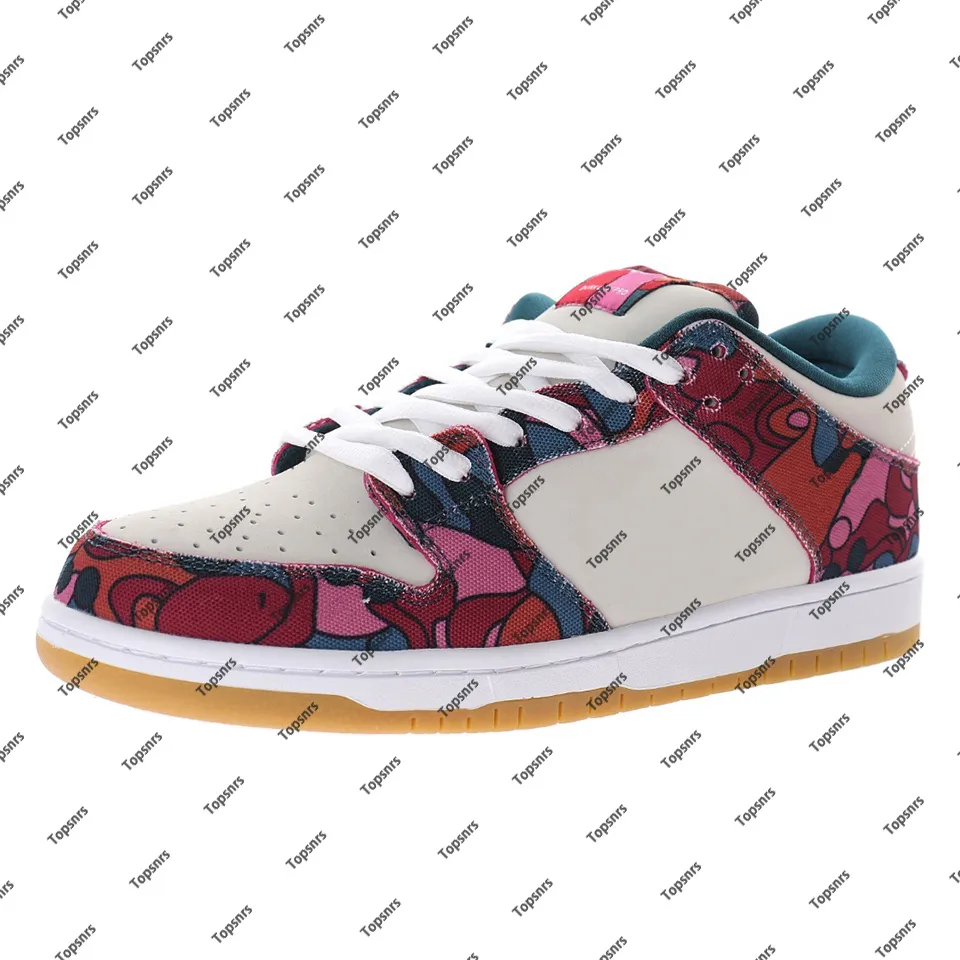 Parra Low Abstract Art Canvas Skateboarding Shoes For Men And