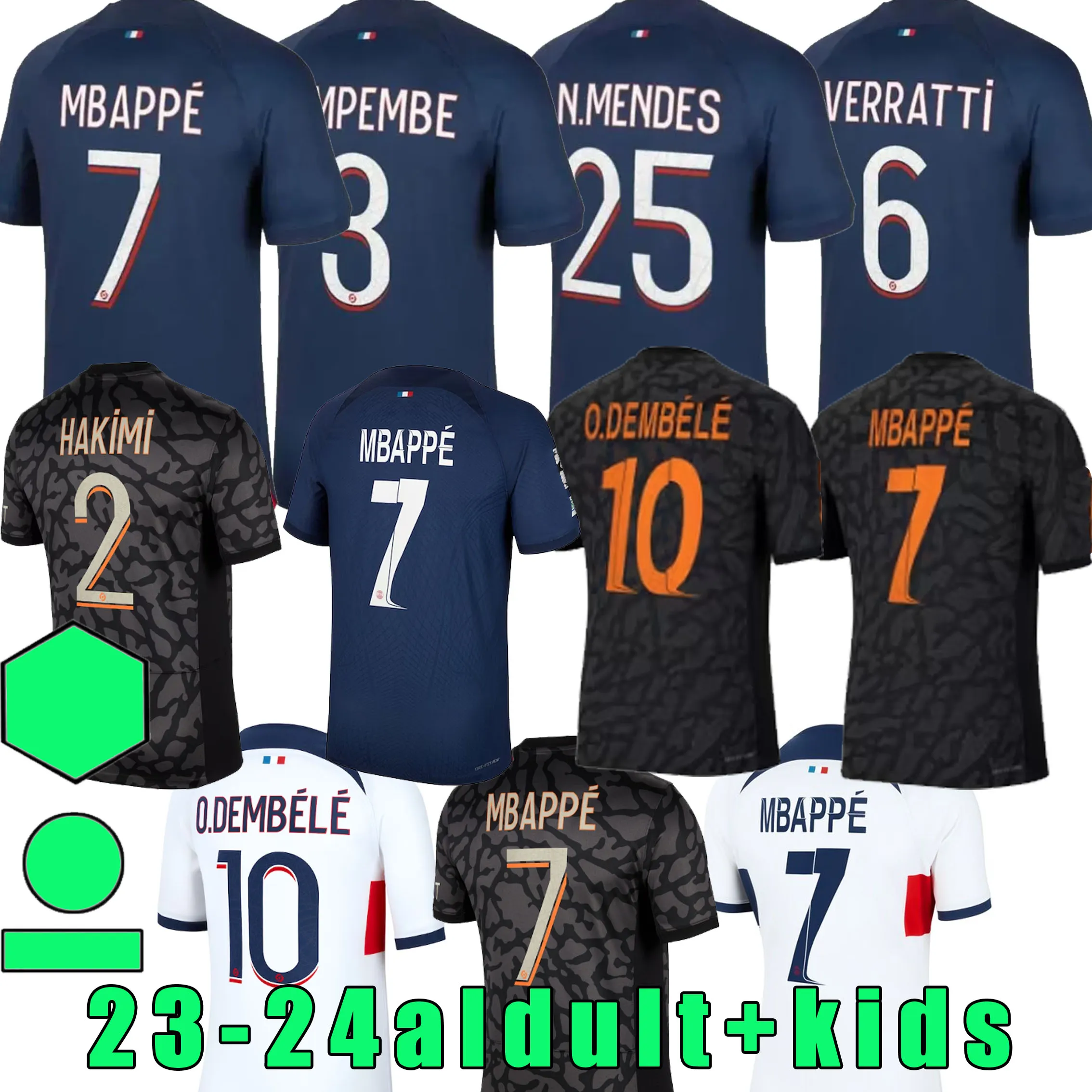 S-4XL 2023 2024 Soccer Jerseys Maillot de foot MBAPPE HAKIMI LEE KANG IN RAMOS 23 24 ASENSIO psgES hommes enfants kids KIT fourth KIMPEMBE Hernandez football shirt