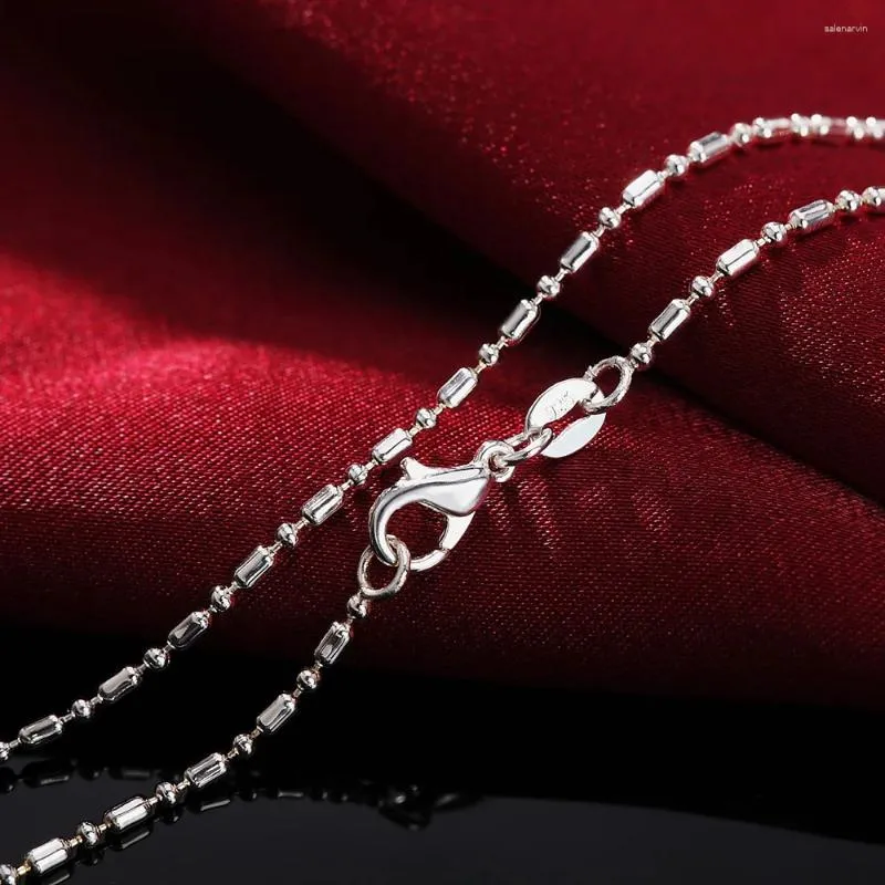 Chaînes 5pcs 925 collier en argent sterling 2 fils chaîne de perles bricolage clavicule 16''18''20''22''24''26''28''30''