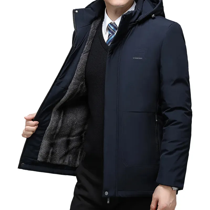 Piumino da uomo Parka da uomo caldo cappotto invernale addensato in pile con cerniera giacche da uomo Plus Size giacca impermeabile con cappuccio Parka vestiti 231020