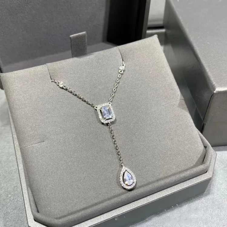 top quality Designer necklace three diamond for women full diamond sliding pendant flexible rolling collarbone chain Designer Luxury Original