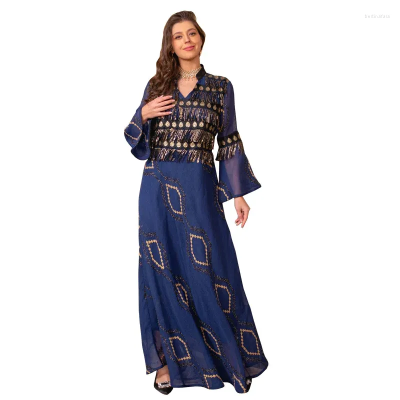 Vêtements ethniques Moyen-Orient Marocain Turquie Abayas Dîner Robe de soirée Perle Suspendue Broderie Mode Arabie Saoudite Dubaï Robe