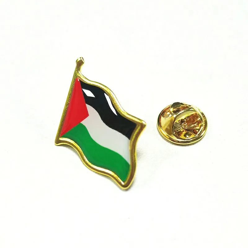 50 Uds. Broche de Pin de bandera de Palestina, emblema nacional de Palestina, insignia de bandera, alfileres de solapa, broche con forma de bandera de Metal, insignias