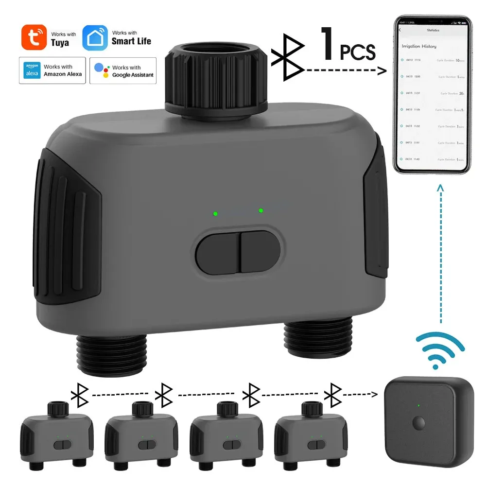 Attrezzature per irrigazione WiFi Bluetooth compatibile Giardino 2 vie Timer irrigazione Solenoide intelligente Telefono wireless Controller remoto Irrigazione automatica 231019