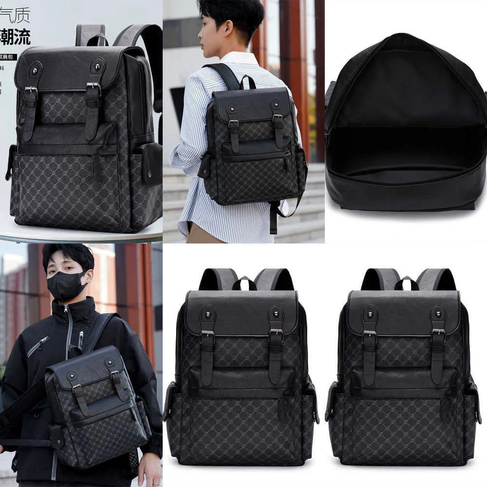 Nouveau sac à dos en cuir synthétique polyuréthane hommes mode sac à dos affaires loisirs grande capacité cartable Simple damier ordinateur sac à dos 231020