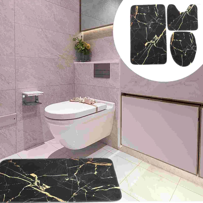 4-Piece Bathroom Rug Set - Toilet Seat Cover, Contour Mat, Tank Cover ...