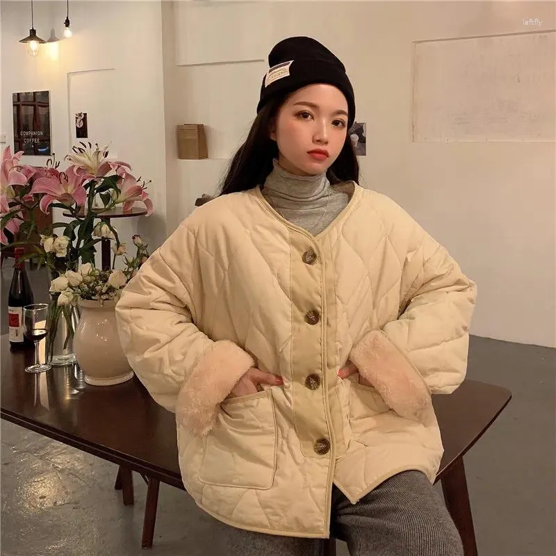 Women's Down Make Firm Offers Qiu Dong Han Edition Ins And Velvet Thick Warm Loose Cotton-padded Jacket Coat Female