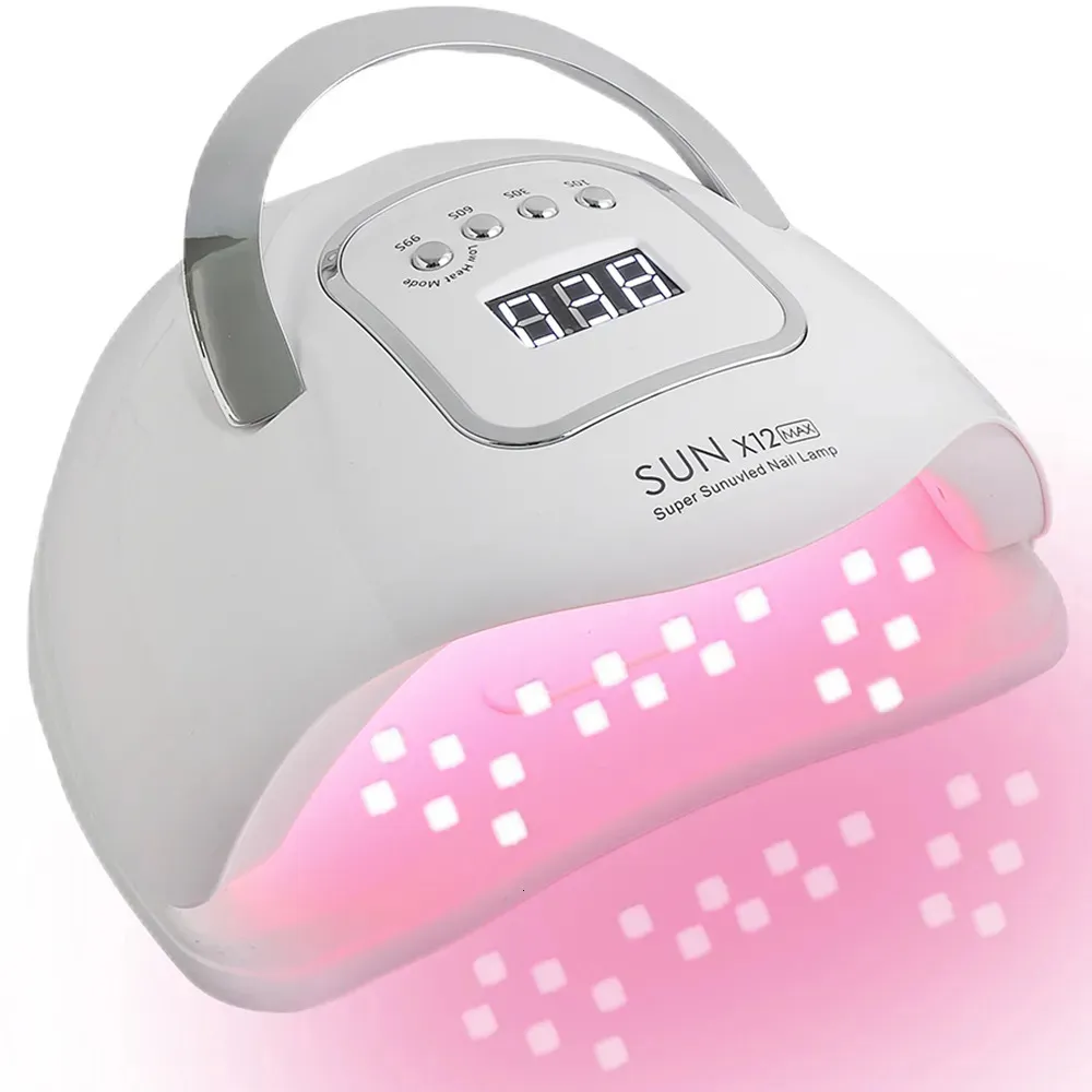 Nail Dryers SUN X12 MAX Professional Drying Lamp for Manicure 66LEDS Gel Polish Machine with Large LCD UV LED 231020